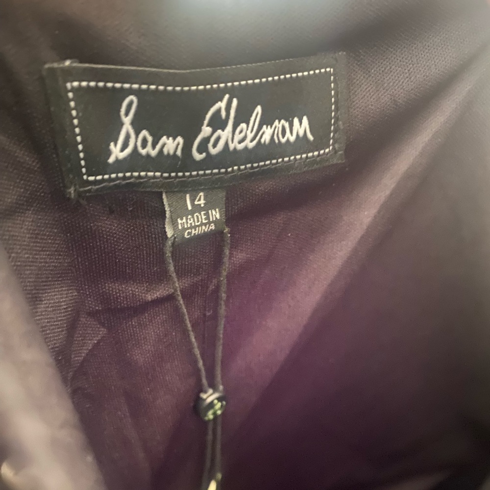 💃🏽➕NWT Sam Edelman Pearl Beaded Strap Velvet Midi Dress. Color: Black. Size 14. - Picture 2 of 10